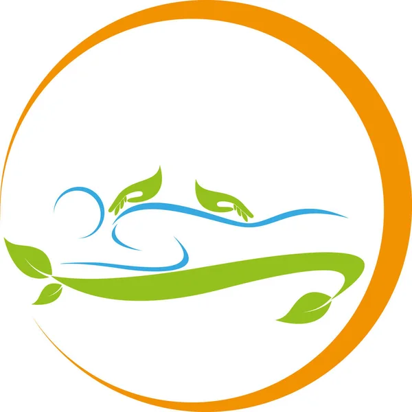 Ortopédica Fisioterapia Massagem Logotipo Quiroprático — Vetor de Stock