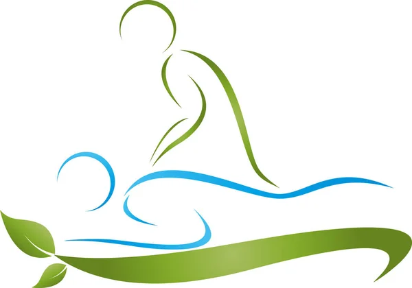Ortopedico Fisioterapia Massaggio Logo Chiropratico — Vettoriale Stock