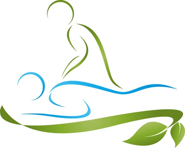 Ortopedico Fisioterapia Massaggio Logo Chiropratico — Vettoriale Stock