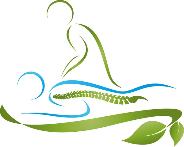 Ortopedi Sjukgymnastik Massage Kiropraktor Logotyp — Stock vektor