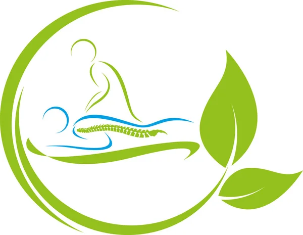 Ortopedi Terapi Fisik Pijat Logo Chiropractor - Stok Vektor