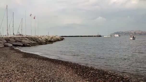 Procida Campania Settembre 2021 Panoramica Della Spiaggia Della Lingua Situata — Video Stock
