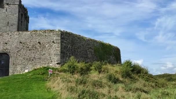 Kinvara County Galway Ιρλανδία Σεπτεμβρίου 2021 Επισκόπηση Του Κάστρου Dunguaire — Αρχείο Βίντεο