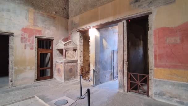 2021年10月14日 意大利坎帕尼亚庞培 Casa Del Menandro的内政 古代罗马人Quinto Poppeo Sabino的住所 — 图库视频影像