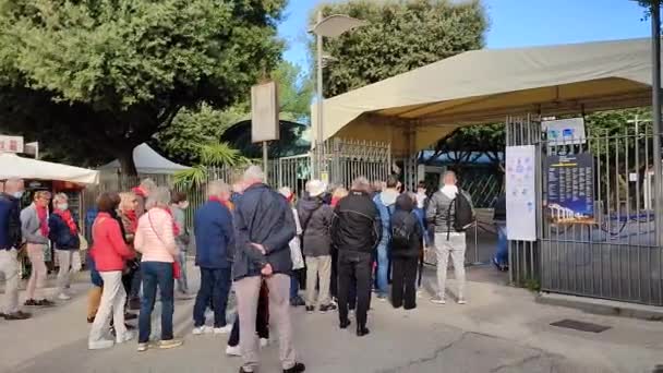 Pompeii Campania Talya Ekim 2021 Piazza Immacolata Daki Porta Anfiteatro — Stok video