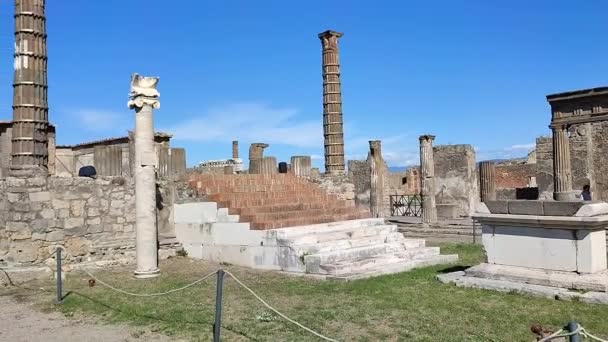 Pompeii Campania Olaszország 2021 Október Apolló Szentélyének Áttekintése Kilátással Polgári — Stock videók