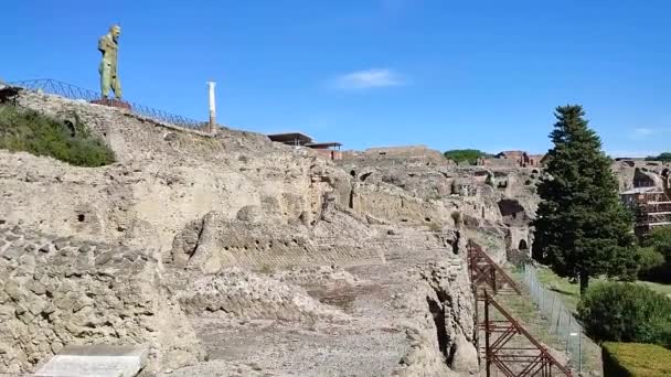 Pompei Campania Ottobre 2021 Panoramica Dell Antica Città Dall Ingresso — Video Stock