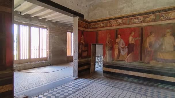 Pompei Campania Italia Octombrie 2021 Interiorul Vilei Misterelor Reședință Romană — Videoclip de stoc