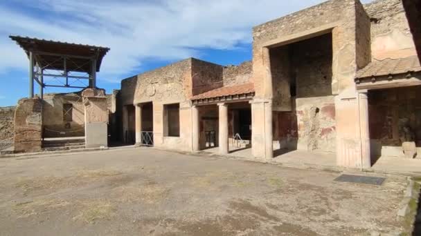 Pompeje Kampánie Itálie Října 2021 Přehled Nádvoří Stabianských Lázní Ulici — Stock video
