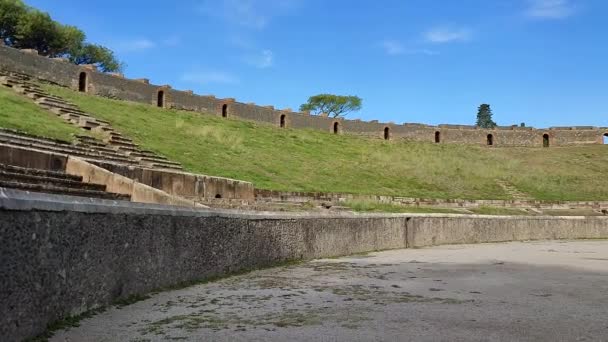Pompeii Campanië Italië Oktober 2021 Overzicht Van Het Romeinse Amfitheater — Stockvideo