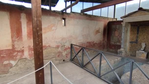 Pompeii Campanië Italië Oktober 2021 Overzicht Van Portiek Van Villa — Stockvideo