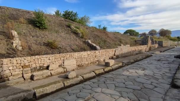 Pompei Campania Talya Ekim 2021 Pompeii Arkeoloji Parkı Ndaki Praedia — Stok video