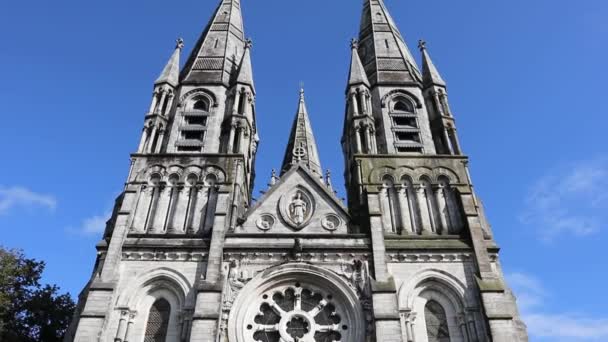 Cork Ireland September 2021 Overview 19Th Century Cathedral Dedicated Saint — Stock Video