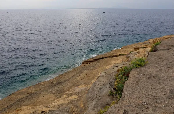 Procida Campania Itália Outubro 2021 Detalhe Penhasco Punta Solchiaro — Fotografia de Stock