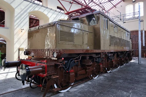 Portici Campanie Italie Août 2021 Locomotive Électrique Exposée Musée National — Photo