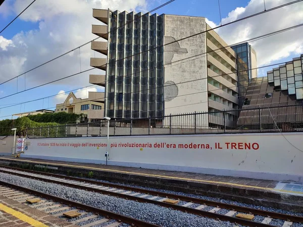 Сан Джорджо Кремано Кампания Италия Августа 2021 Года Станция Национального — стоковое фото