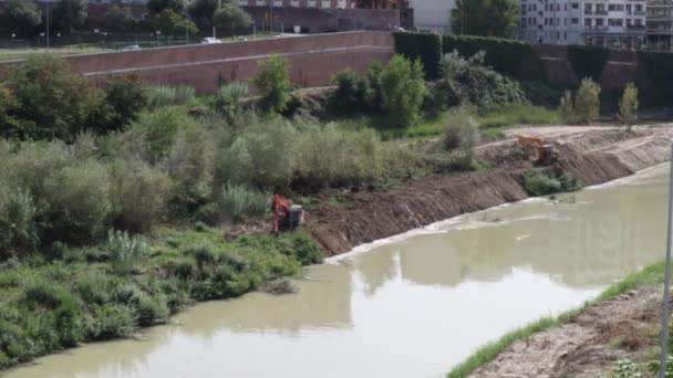 Benevento Campania Italy September 2021 Accelerated Film Cleaning Vegetation Left — стокове відео