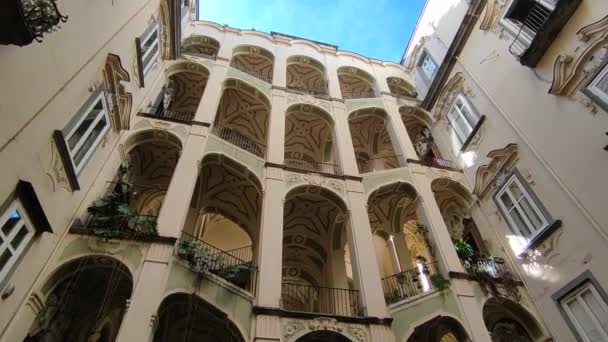 Naples Campania Italy December 2021 Overview Spanish Palace Courtyard — Stock videók