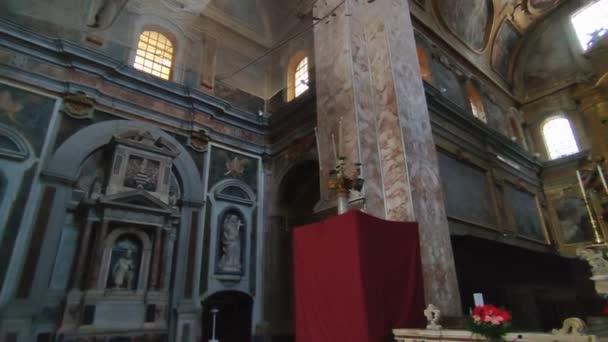 Naples Campania Italy December 2021 Overview Interior Church Santi Severino — Stockvideo