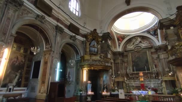 Neapel Kampanien Italien December 2021 Översikt Över Det Inre Kyrkan — Stockvideo