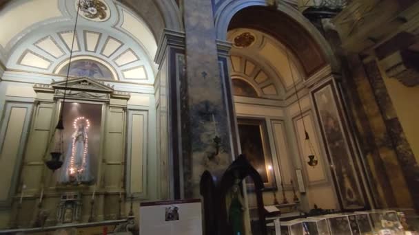 Nápoles Campania Italia Diciembre 2021 Vista General Del Interior Iglesia — Vídeos de Stock