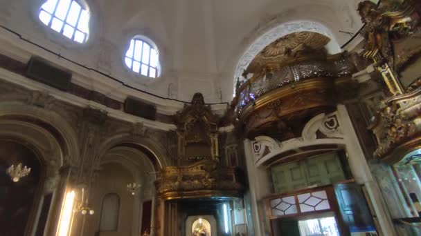 Naples Campanie Italie Décembre 2021 Vue Ensemble Intérieur Église Dédiée — Video