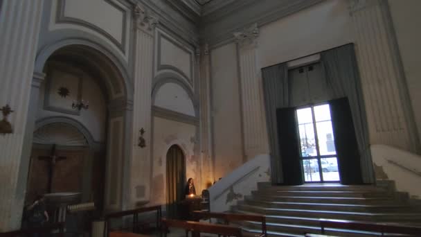 Naples Campania Italy December 2021 Overview Interior Sixteenth Century Church — Stock videók