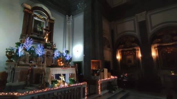 Nápoles Campania Italia Diciembre 2021 Descripción General Del Interior Iglesia — Vídeos de Stock