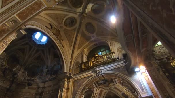 Naples Campania Italy January 2022 Overview Interior Seventeenth Century Basilica — Video Stock