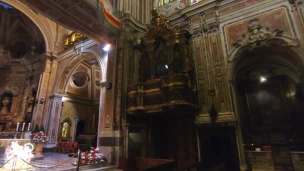 Naples Campania Italy January 2022 Overview Interior Seventeenth Century Basilica — Stockvideo