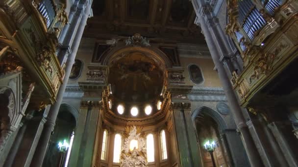 Νάπολη Καμπανία Ιταλία Ιανουαρίου 20222 Επισκόπηση Του Καθεδρικού Ναού Της — Αρχείο Βίντεο