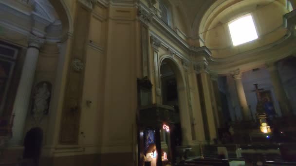 Naples Campania Italy January 2022 Overview Interior Seventeenth Century Church — 图库视频影像