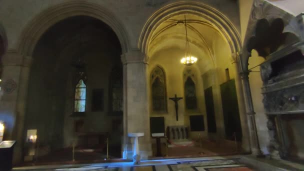 Naples Campania Italy January 2022 Overview Interior Basilica Dedicated Santa — Video Stock
