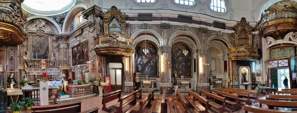 Naples Campania Italy December 2021 Panoramic Photo Interior Church Dedicated — Stockfoto