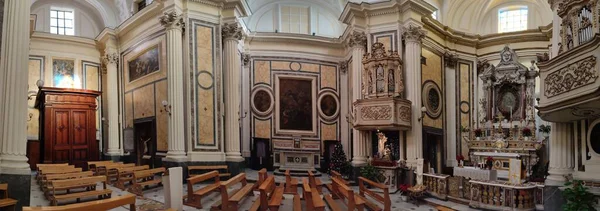 Nápoles Campania Italia Diciembre 2021 Foto Panorámica Del Interior Iglesia —  Fotos de Stock