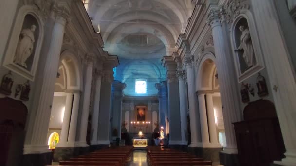 Nápoles Campania Itália Janeiro 2022 Panorama Interior Igreja Santa Maria — Vídeo de Stock