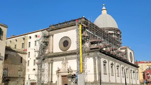 Naples Campanie Italie Janvier 2022 Vue Ensemble Église Santa Caterina — Video