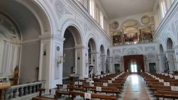 Nápoles Campania Italia Enero 2022 Panorama Interior Iglesia Santa Maria — Vídeos de Stock