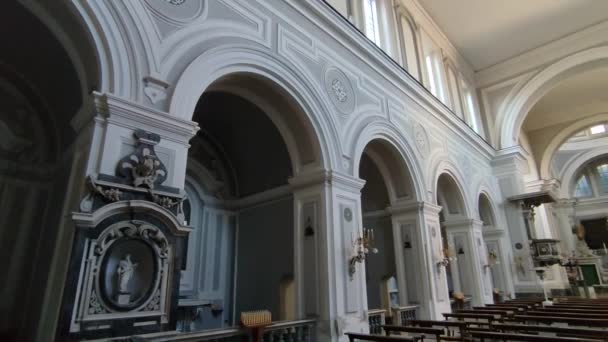 Nápoles Campania Italia Enero 2022 Panorama Interior Iglesia Santa Maria — Vídeos de Stock