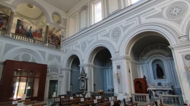 Nápoles Campania Itália Janeiro 2022 Panorama Interior Igreja Santa Maria — Vídeo de Stock