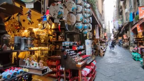 Napoli Campania Italia Gennaio 2022 Panoramica Dei Presepi San Gregorio — Video Stock