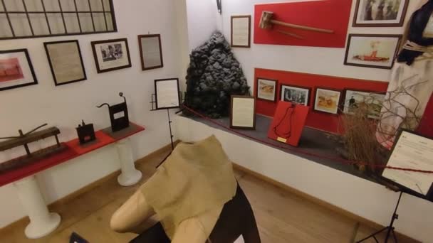 Νάπολη Καμπανία Ιταλία Ιανουαρίου 2022 Εσωτερική Επισκόπηση Του Μουσείου Βασανιστηρίων — Αρχείο Βίντεο