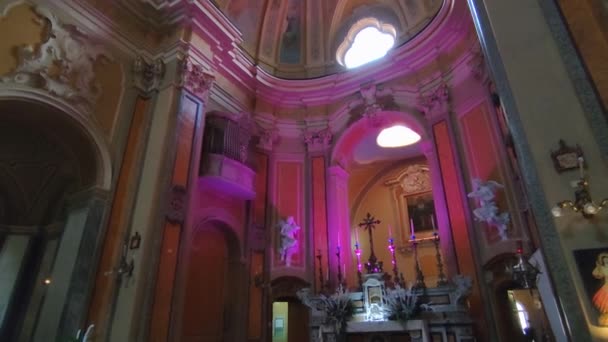 Naples Campanie Italie Janvier 2022 Aperçu Intérieur Église Xviie Siècle — Video