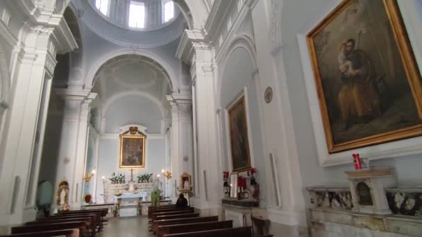 Napoli Campania Italy January 2022 Interior Overview 17Th Century Church — 비디오