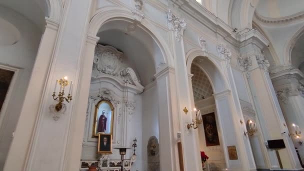 Naples Campania Italy January 2022 Interior Overview Seventeenth Century Church — Stock Video