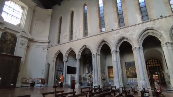 Nápoles Campânia Itália Janeiro 2022 Panorama Basílica San Domenico Maggiore — Vídeo de Stock