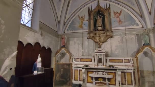 Napoli Campania Italia Gennaio 2022 Panoramica Interna Della Piccola Chiesa — Video Stock