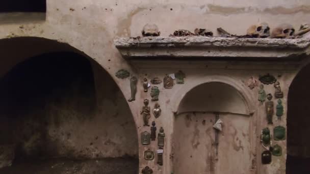 Neapol Kampánie Itálie Ledna 2022 Interiérový Přehled Malého Kostela Čtrnáctého — Stock video