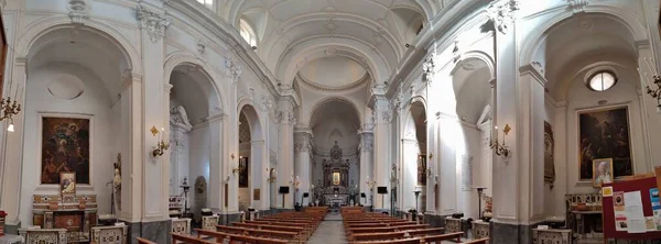 Nápoles Campania Italia Enero 2022 Foto Panorámica Del Interior Iglesia —  Fotos de Stock