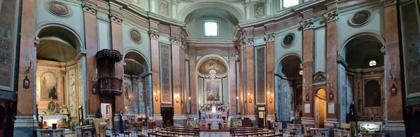 Nápoles Campania Italia Enero 2022 Foto Panorámica Del Interior Iglesia —  Fotos de Stock